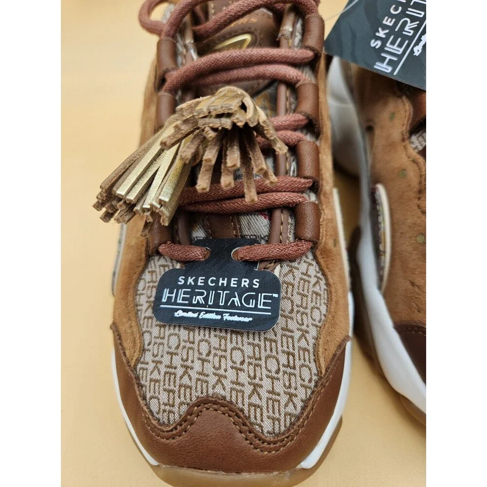 NEW Skechers Premium Heritage D'Lites 3.0 Royal Fringe 149740-TAN Size 5 Sheik